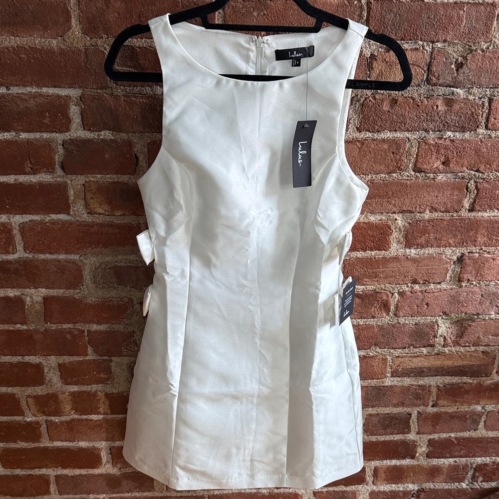 Lulu's Chic Cream Sleeveless Mini Dress